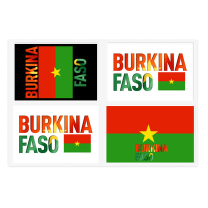 Burkina Faso Sticker Sheets | Vibrant National Flag Decals, Travel Journal Stickers, Home Decor, Gifts for Travelers, Cultural Pride